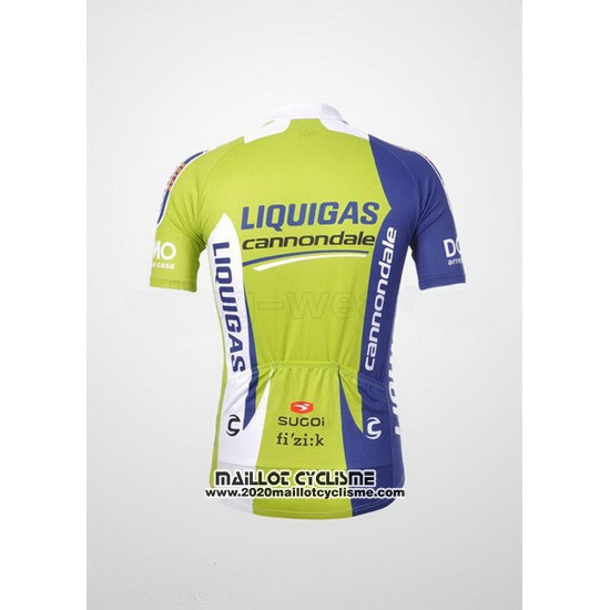 2012 Maillot Ciclismo Liquigas Cannondale Vert et Blanc Manches Courtes et Cuissard